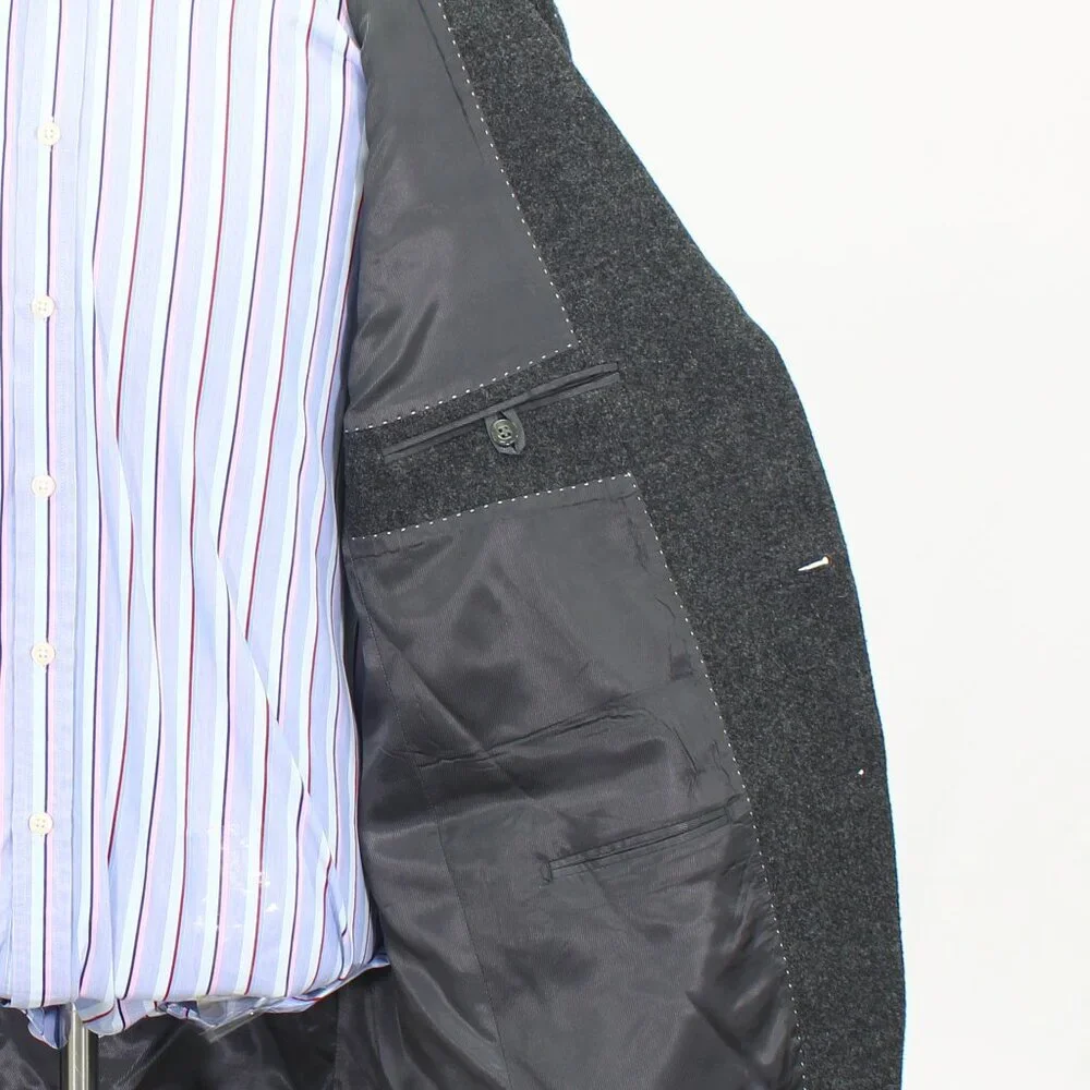 Kenneth Cole 46L Gray Solid 2-Button Sport Coat Blazer Jacket T722